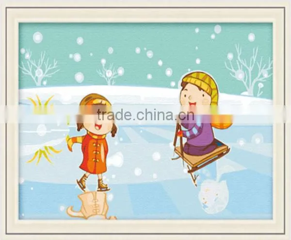 DIY digital children skating oil painting for decor and gifts (20x30cm)