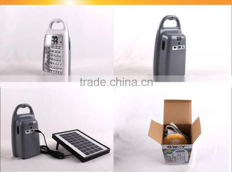 4+36led rechargeable light with USB mobile charging and DC solar panel