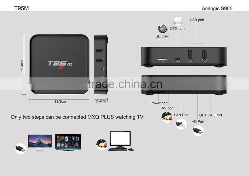 Vensmile Amlogic S905 TV BOX T95M Android 5.12GB/8GB WIFI+LAN BT 4.0 H.265 4k tv box Amlogic S905 TV BOX