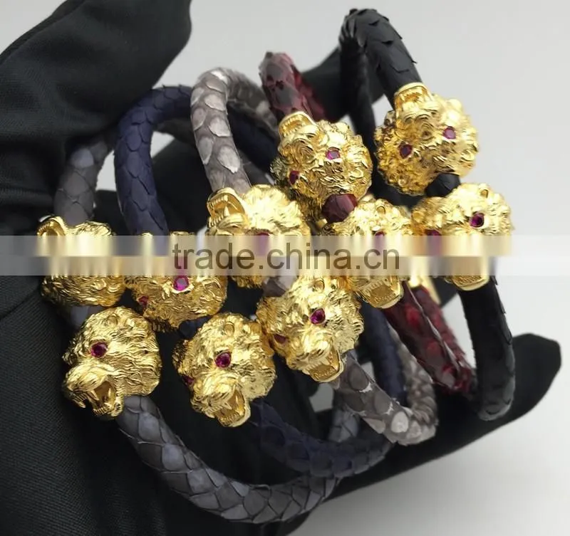 Lion python leather bracelet for mens bracelet best bracelet