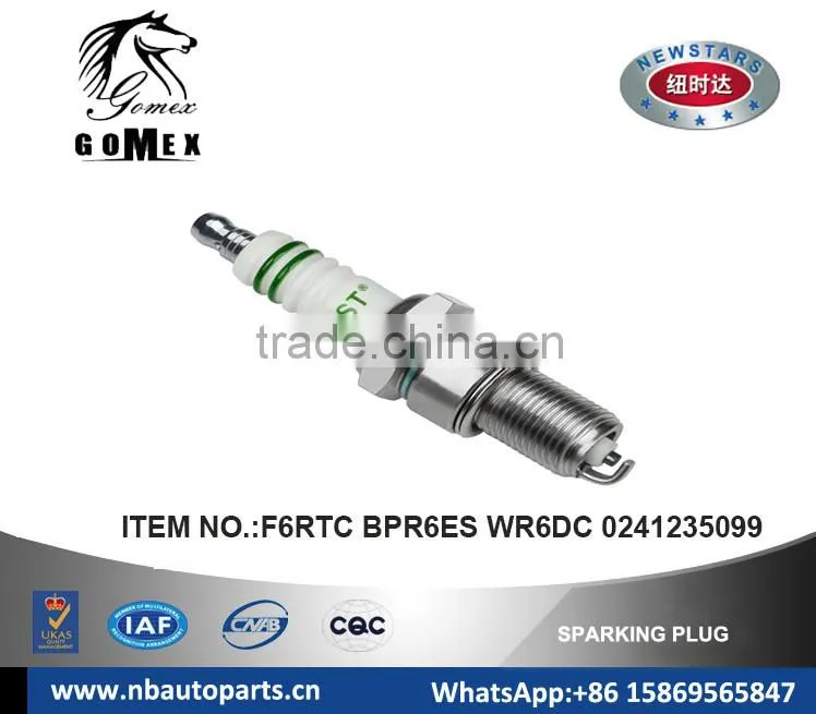 High Quality Auto Spark Plug F6RTC BPR6ES WR6DC 0241235 for ALPINA AUSTIN AUTOBIANCHI BEDFORD BMW CHRYSLER DAIHATSU.etc.