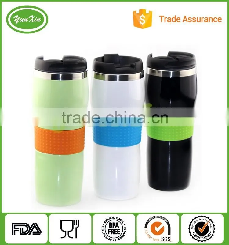 Double wall Screw Lid Stainless Steel Cup with Silicone Sleeve