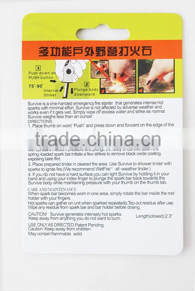 Magnesium Survival Fire Starter - Water Proof - Military Grade - 12,000+ Strikes - Flammable Shavings - 3,000 Degree Sparks