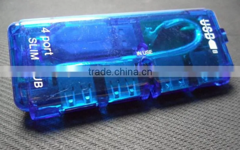 China Export Portable Novelty Slim USB 2.0 Hub 4 port With Short hide cable