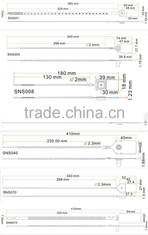 Sinicline Security Box Security Seal,Plastic Security Seal with code