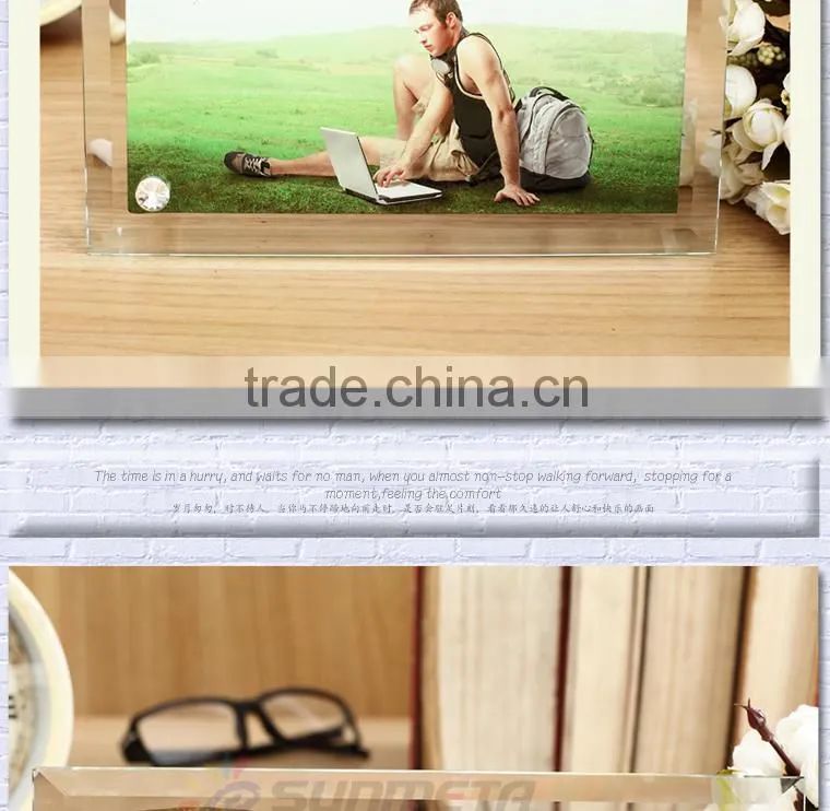 hot sale sunmeta sublimation glass photo frame with display stand BL-08