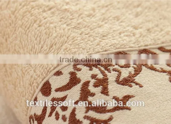 best sale bamboo fiber solid color soft satin border bath towel with macrame