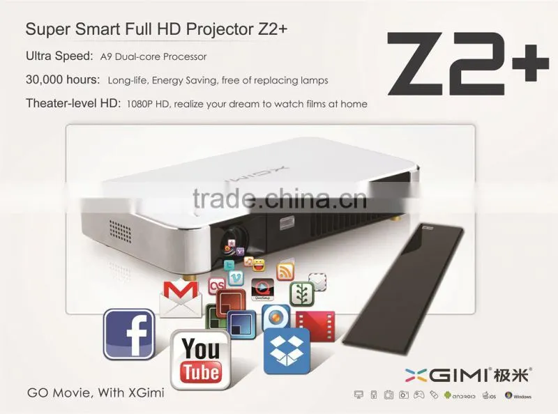 hot heat sells in! wifi China best blue HD 3D 2205P Smart LED Multi-Media Projector Multi-Media wifi Anorid 4.2 Projector