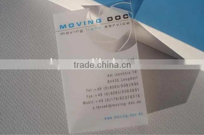 thick transparent white printed business card with QR code(M-PC010)