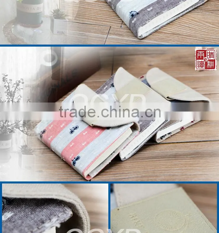 fabric cover magnetic notebook with grid inside pages