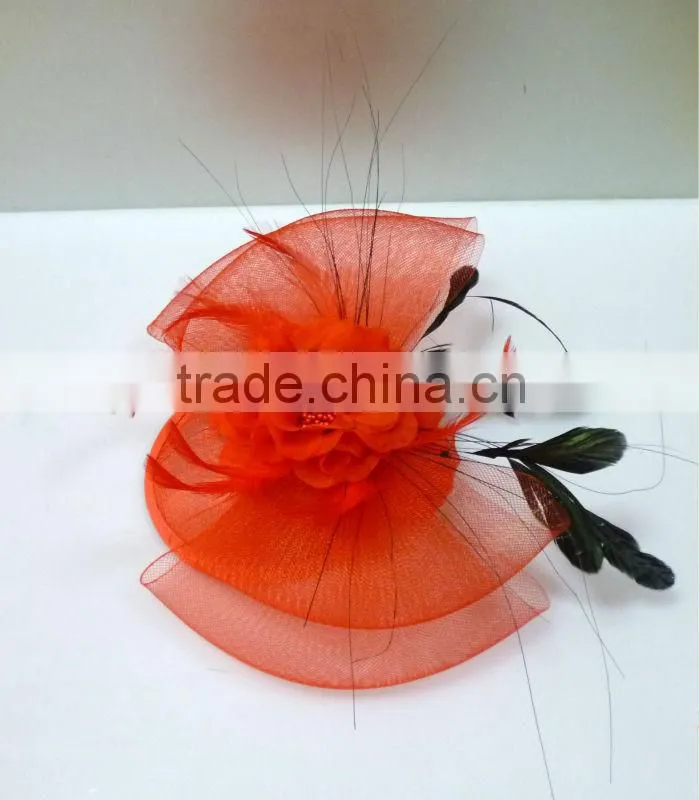 Factory supply hot sale fascinators/sinamay/raffia har/hair accessory decorated with feather&flower