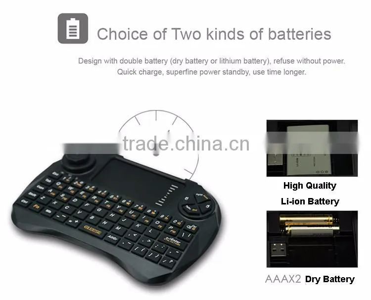 Rii I8 Mini 2.4Ghz Wireless Touchpad Keyboard With Mouse For Pc, Pad, Xbox 360, Ps3, Google Android Tv Box, Htpc, Iptv