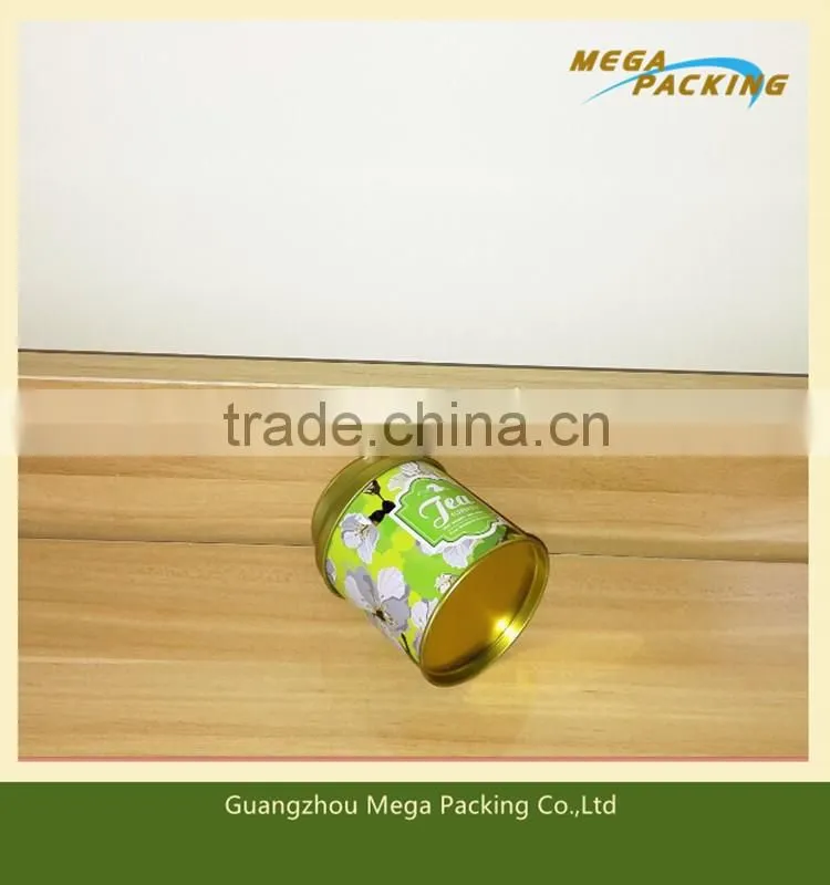Factory directly sale Low price High Quality tea tin box with inner cap, round tin box