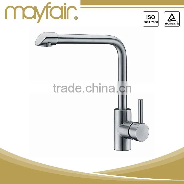 Polished single hole kitchen sink faucets