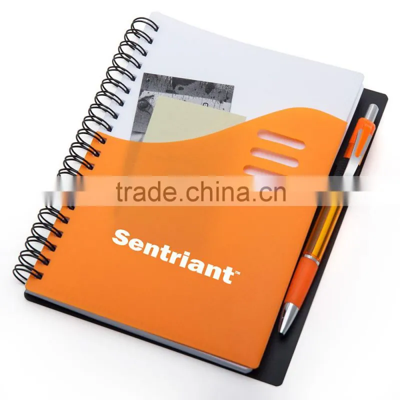 cheap spiral notebook with pen holder