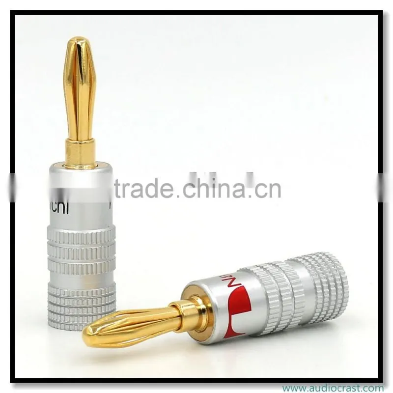 OEM 24K Gold Plated wiring connector Banana plug Speaker wiring plug