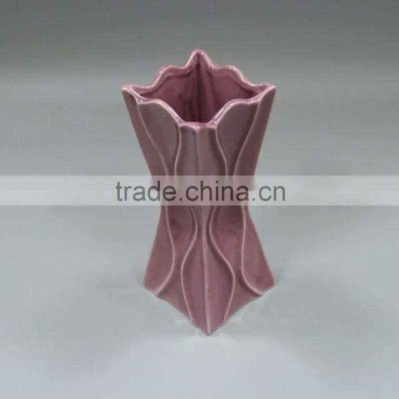 Pink fashion craft ceramic flower vase