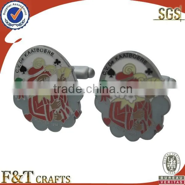 Fashion men's american football shape enamel custom cufflinks