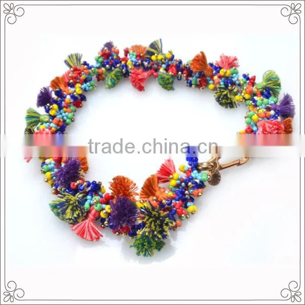 Colorful Traditional Knot Necklace With Rope Knot