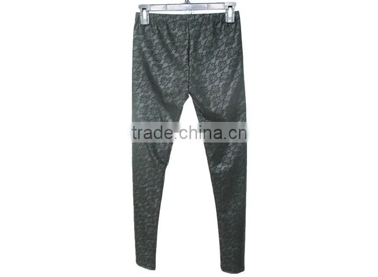 Custom slim fit Black lace stitching leggings women leggings
