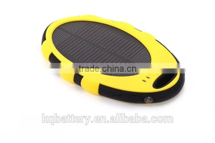 dual usb port 5000mah portable backup solar power bank charger