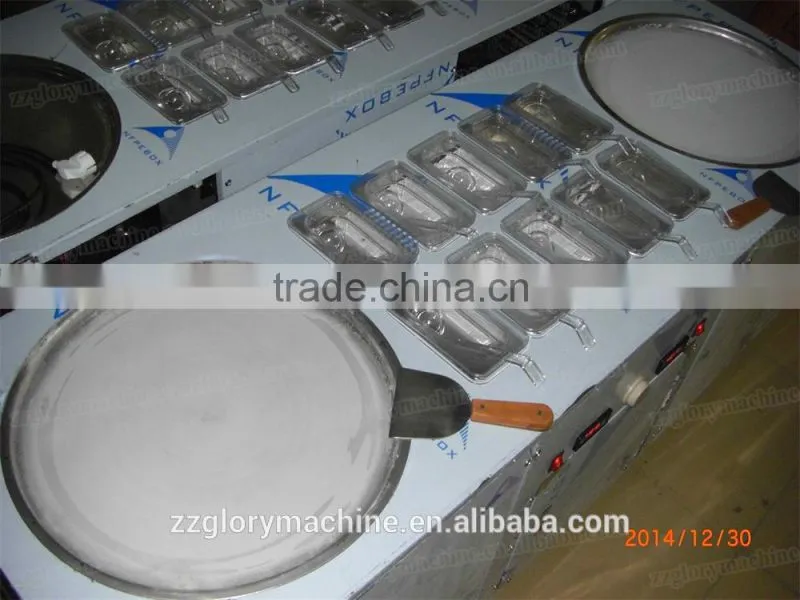 Multi-functional commercial Flat Pan Fried Ice Cream Machine
