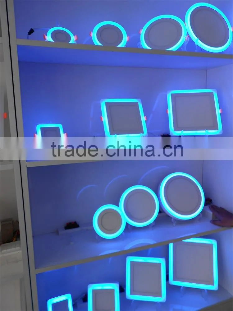 round LED panel light white +blue bi-color two color LED decorative ceiling lihgt 2016 hotsale exporting product made in China