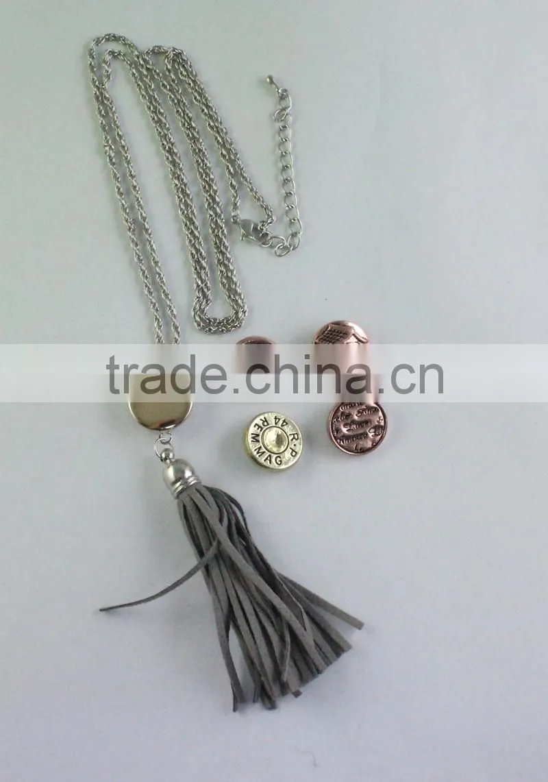 Custom made jewelry changeable snap buttons necklace Diy Sanp necklace