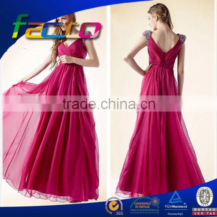 100%polyester dress organza fabric and embroidery dress