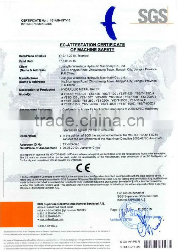 Metal Baler Shear