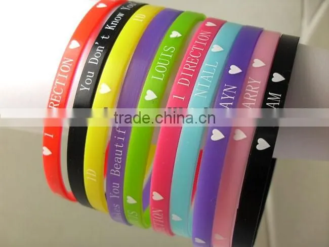 One Direction 1d rubber silicone wristband