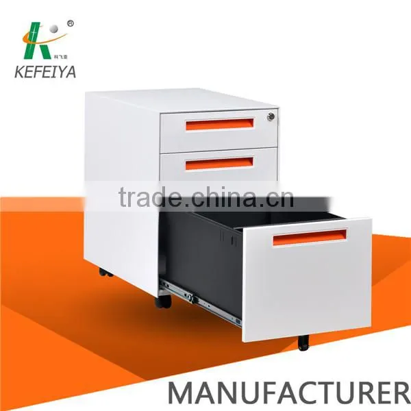 patent handles white 3 drawer metal mobile filing pedestal