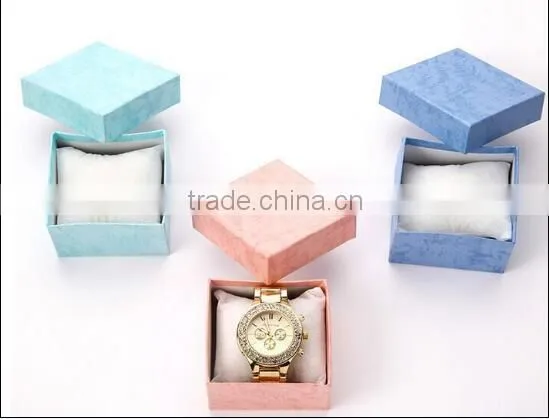 Custom Luxury watch box cardboard paper flock pillow