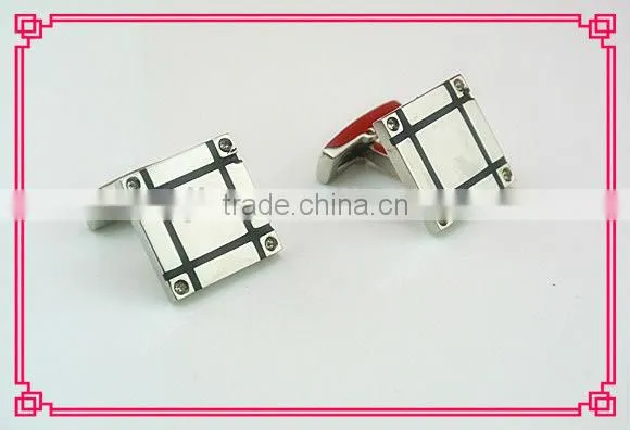 Fashion Stainless Steel Men's Silver Cufflinks Blank