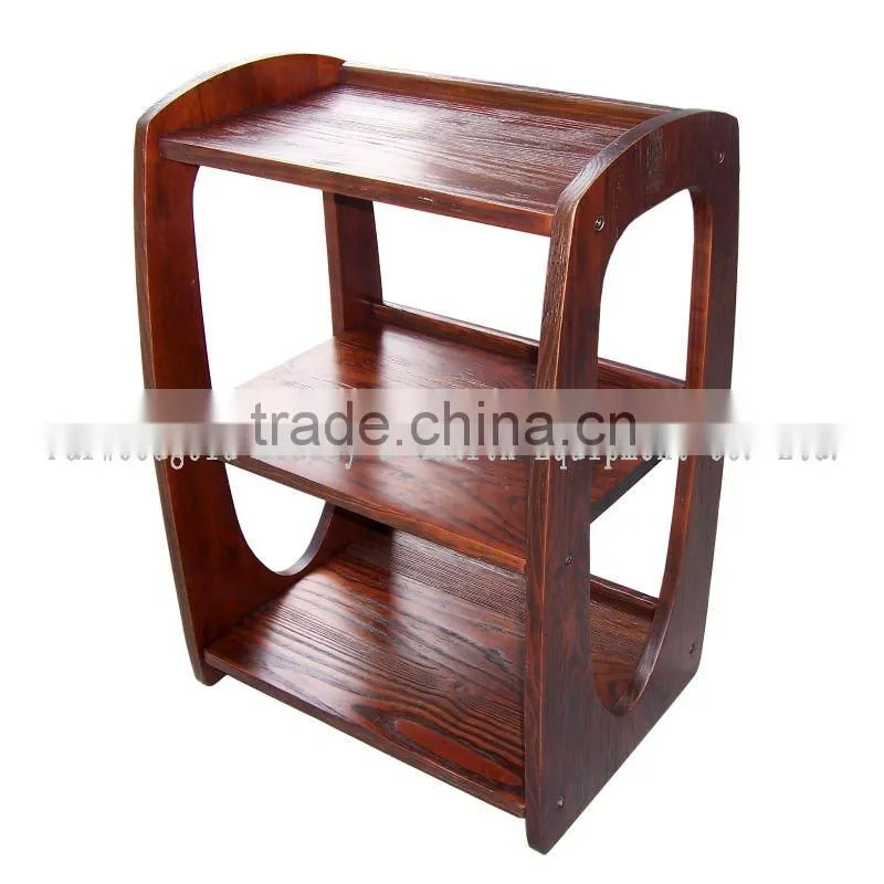 2016 Good Quality Pine Wood Trolley Cart Black Wooden Salon Trolley Salon Trolly