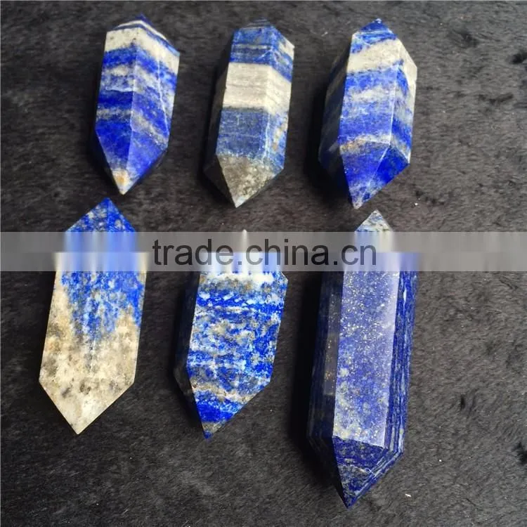 Natural Lapis Lazuli Double Points Crystal Pillars
