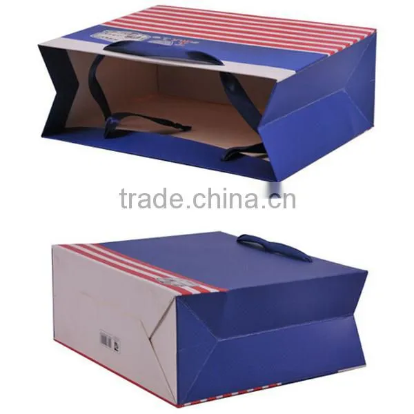 I Love Smile Blue Paper Shopping Bag