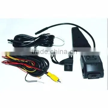 HD dual lens car DVR with1080P+480P loop video and voice recording