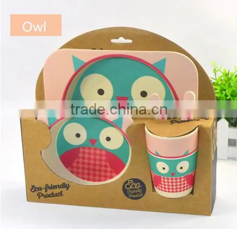 Owl melamine children dinner set