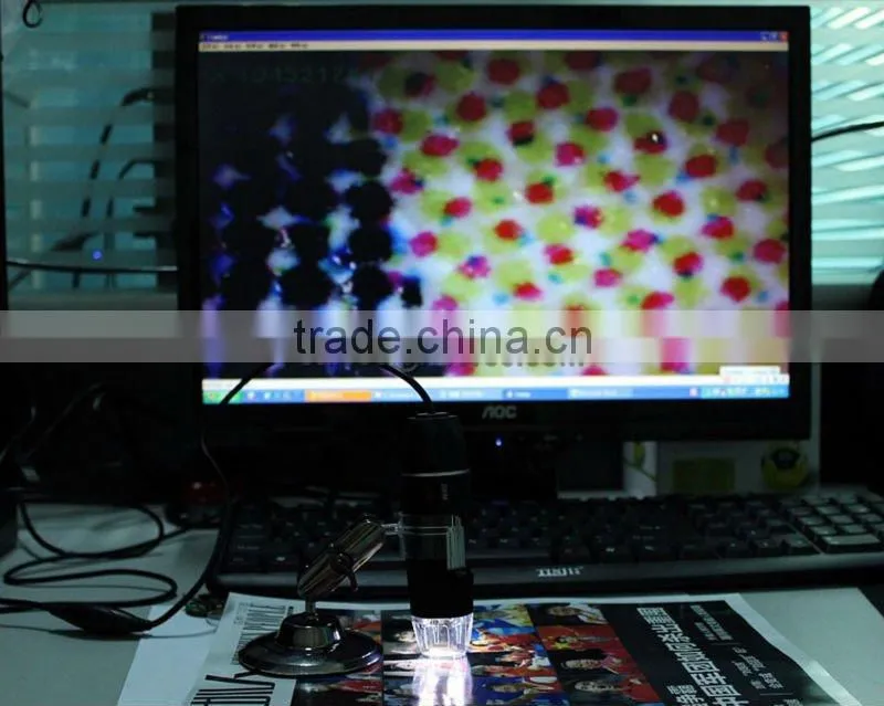 500 USB microscope, display images on PC, LED lights intensity adjustable