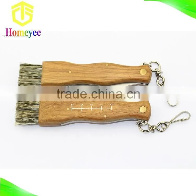 Mushroom Folding Pocket Knife , Hunter Knife With Brush