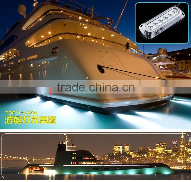 DC8-28V Multi Voltage 18W LED Boat Lights Waterproof IP68 Underwater Boat Light LED Yacht Light 5colors Fish Tanks Underwater Li