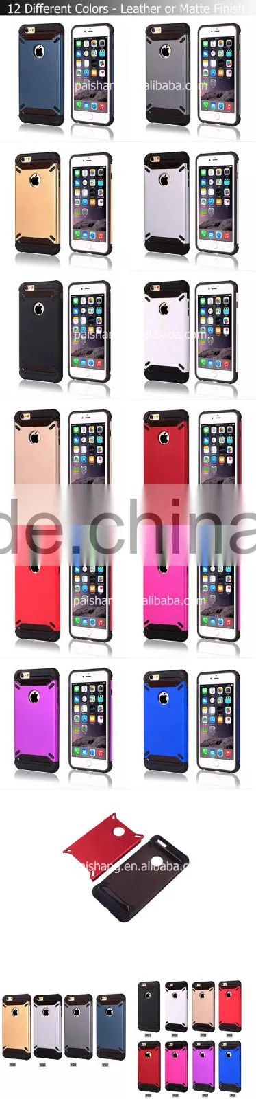 Wholesale Matte Finish TPU PC Material 12 Colors Double Cell Phone Case for iPhone 6/ 6S Mobile Phones with window