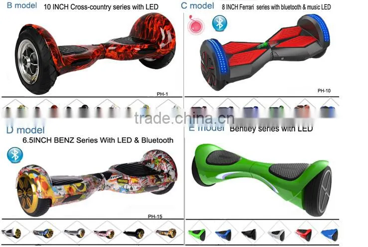 latest model 8 Inch 2 Wheel Self Balance Electric Standing Scooter With LED Light