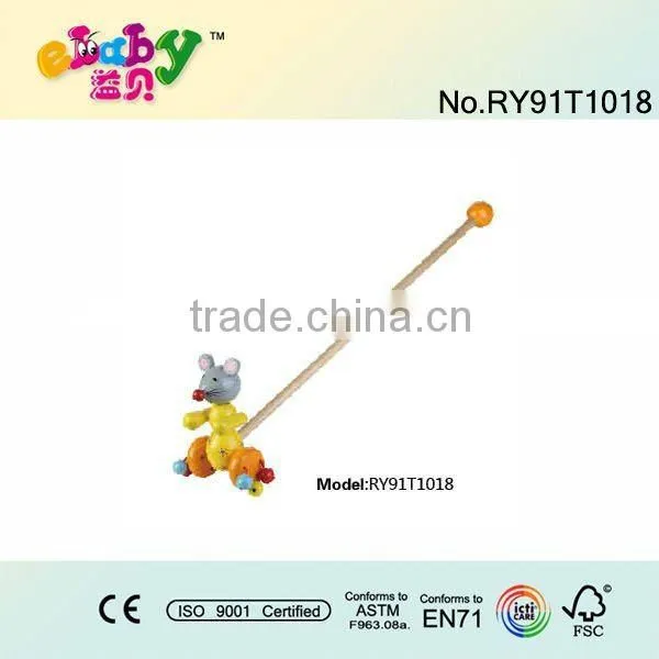 wooden deer push along toy