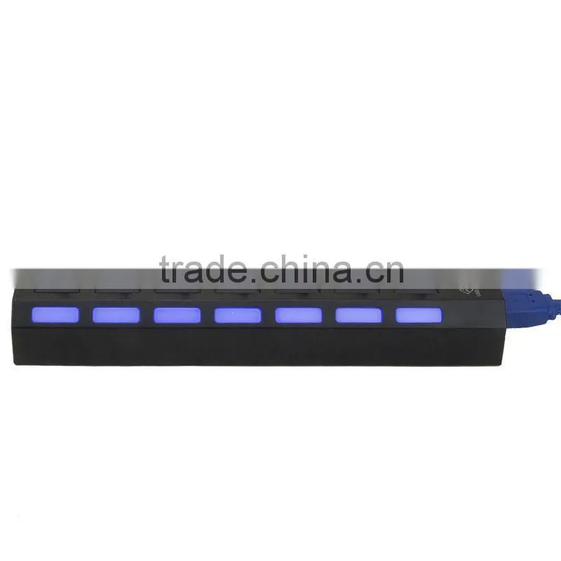 7 PORT USB 3.0 HUB High Speed Power Cable For PC Desktop Laptop Notebook