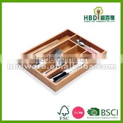 Bamboo kitchen cutlery tray,bamboo organizer,wood cutlery tray wholesale