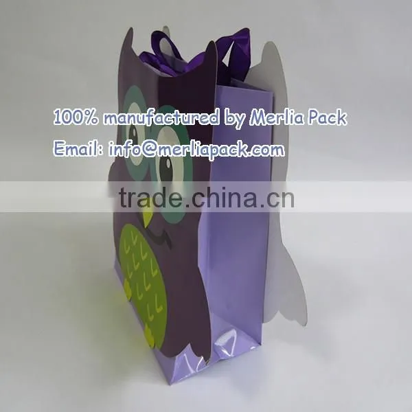 2016 Wholesale Luxury Gift Bags Merry Christmas Personalised Name Art Paper Owl Bags