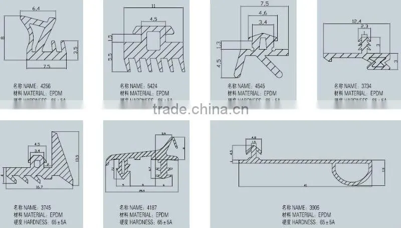 EPDM rubber profile for Wooden windows&doors