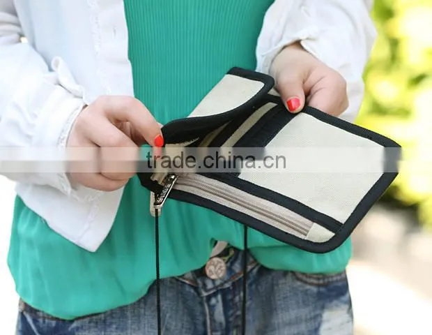 Hot sale nylon neck wallet for passport